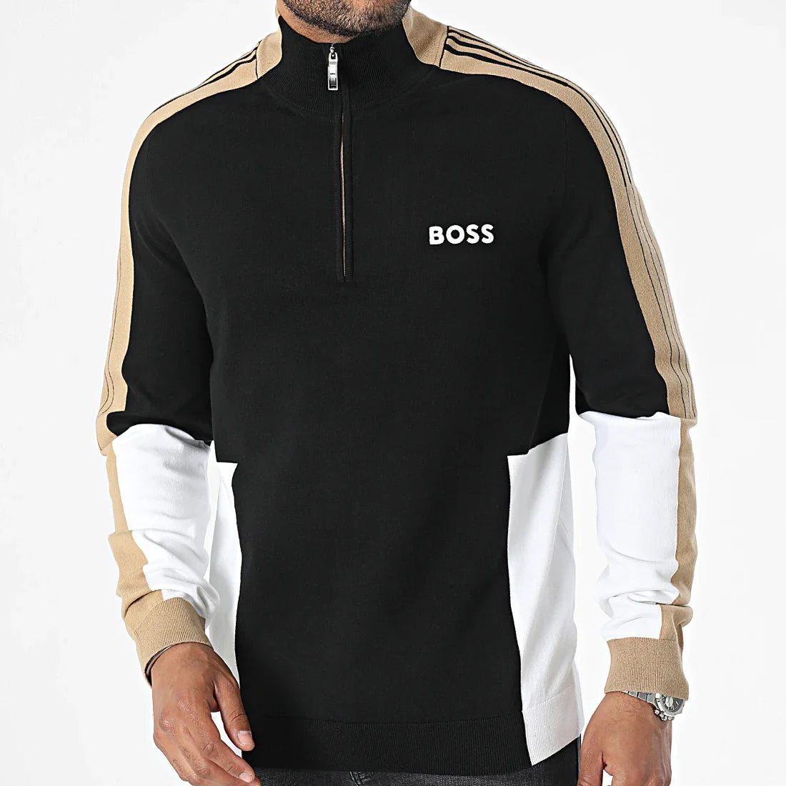 Zip neck top with Zolkar stripes - New year offer 70% OFF